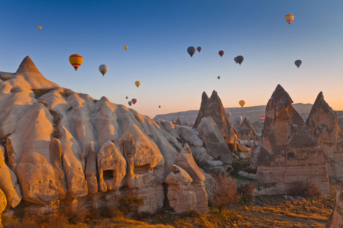 Colourful balloons over Cappadocia